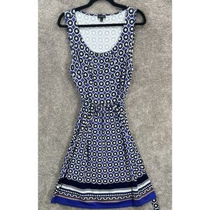 Talbots Dress Womens XL Knee Length Multicolor Belted Sleeveless Tank Purple